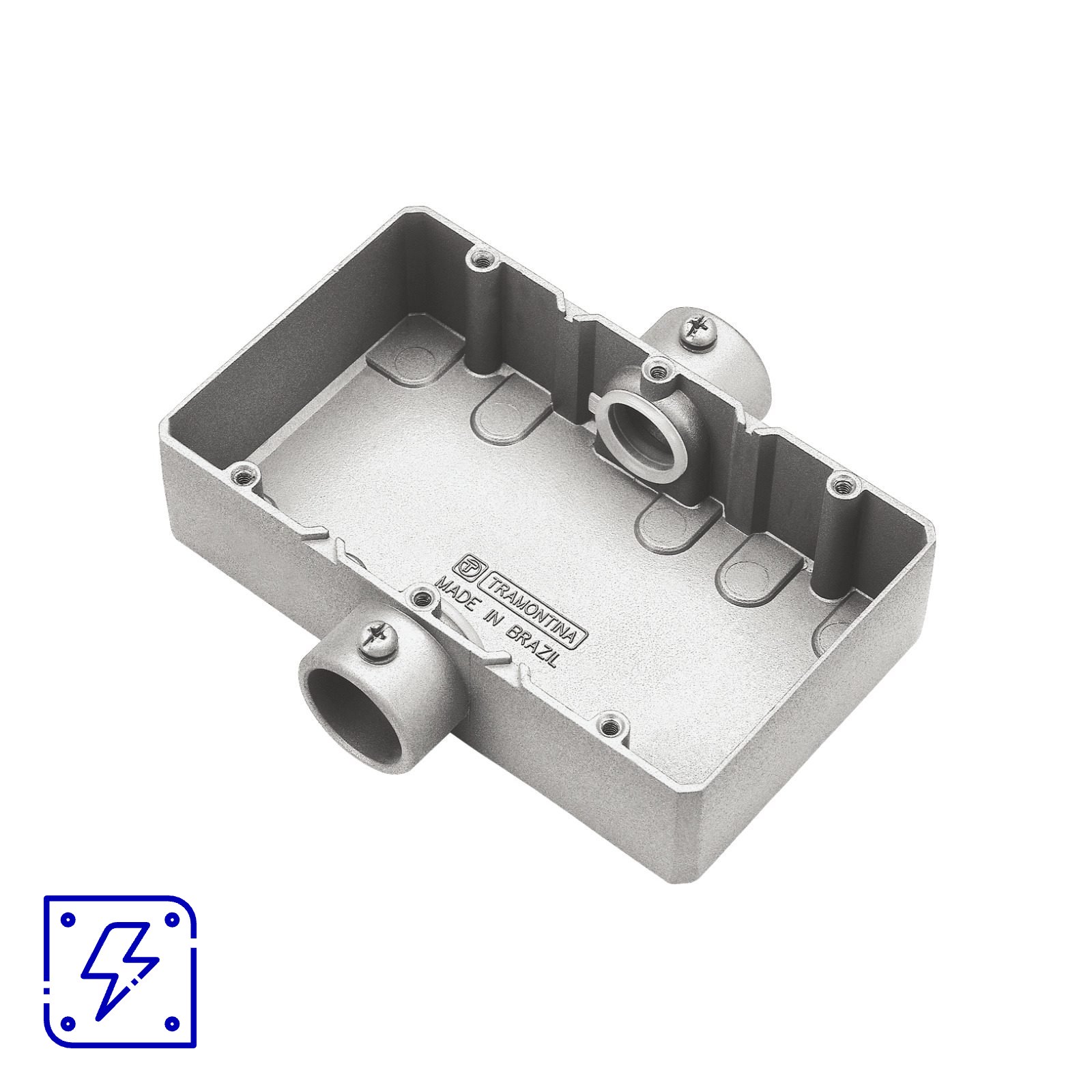 Condulete Tipo CT 3/4" Triplo Tramontina sem Rosca e com Pintura Eletrostática a Pó 6 UNIDADES EMB.MINIMA