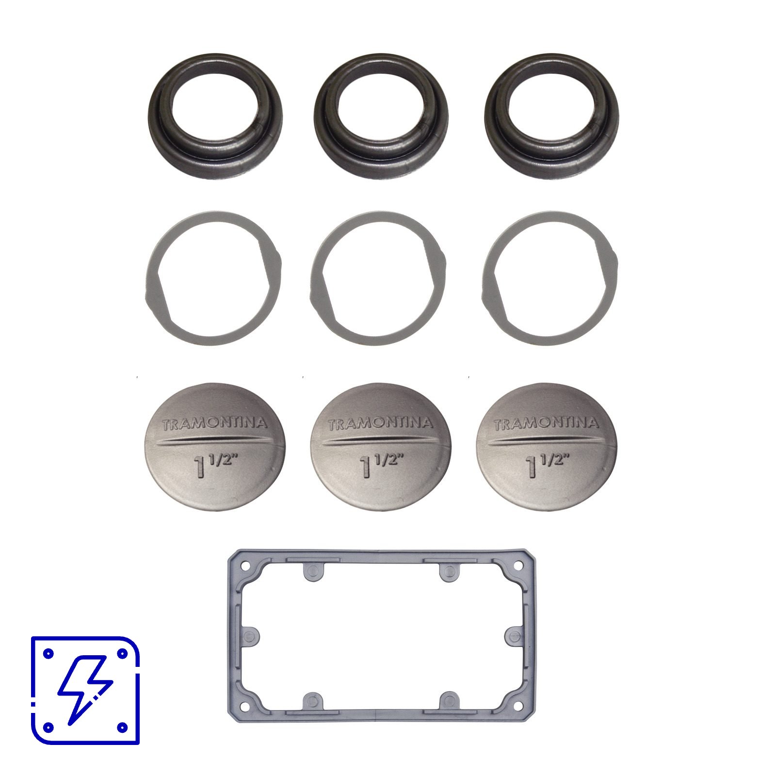 Kit de Vedação IP54 para Condulete Múltiplo 3/4" Tramontina 24 UNIDADES EMB.MINIMA