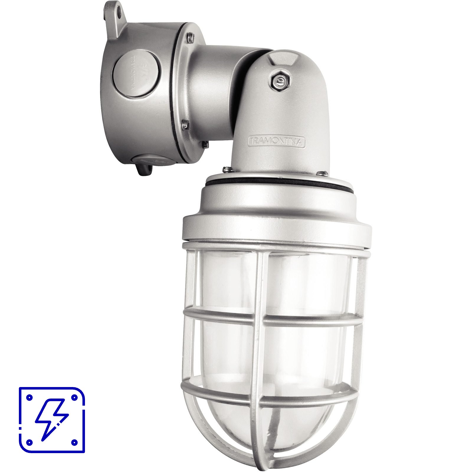Arandela Articular Blindada 300 W Tramontina em Alumínio com Soquete E-27 6 UNIDADES EMB.MINIMA