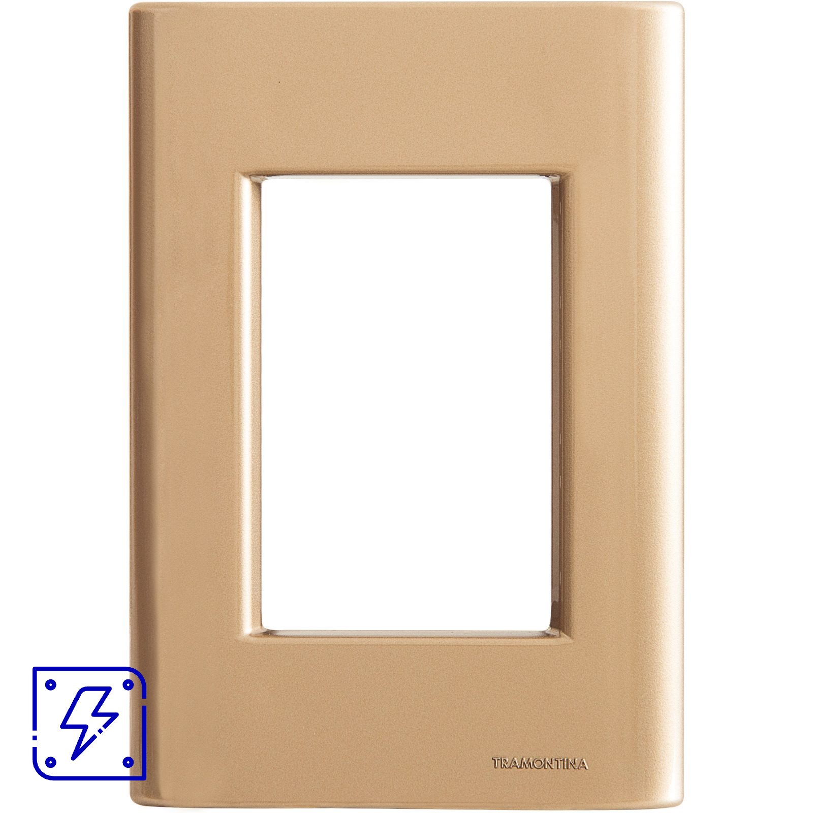 Placa 3 Postos 4x2 Tramontina Giz Ouro Metalizado sem Suporte 20 UNIDADES EMB.MINIMA