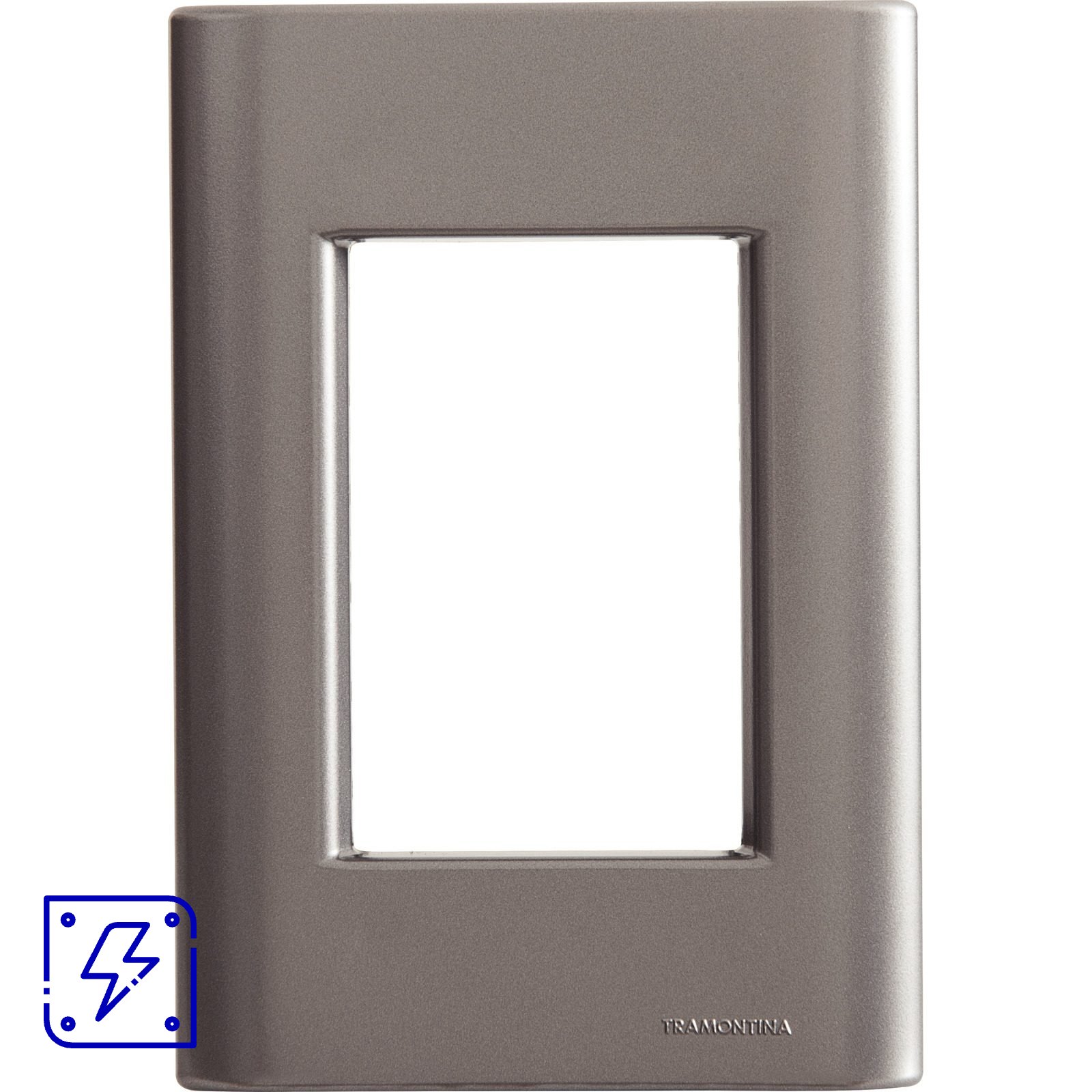 Placa 3 Postos 4x2 Tramontina Giz Onix Metalizado sem Suporte 20 UNIDADES EMB.MINIMA