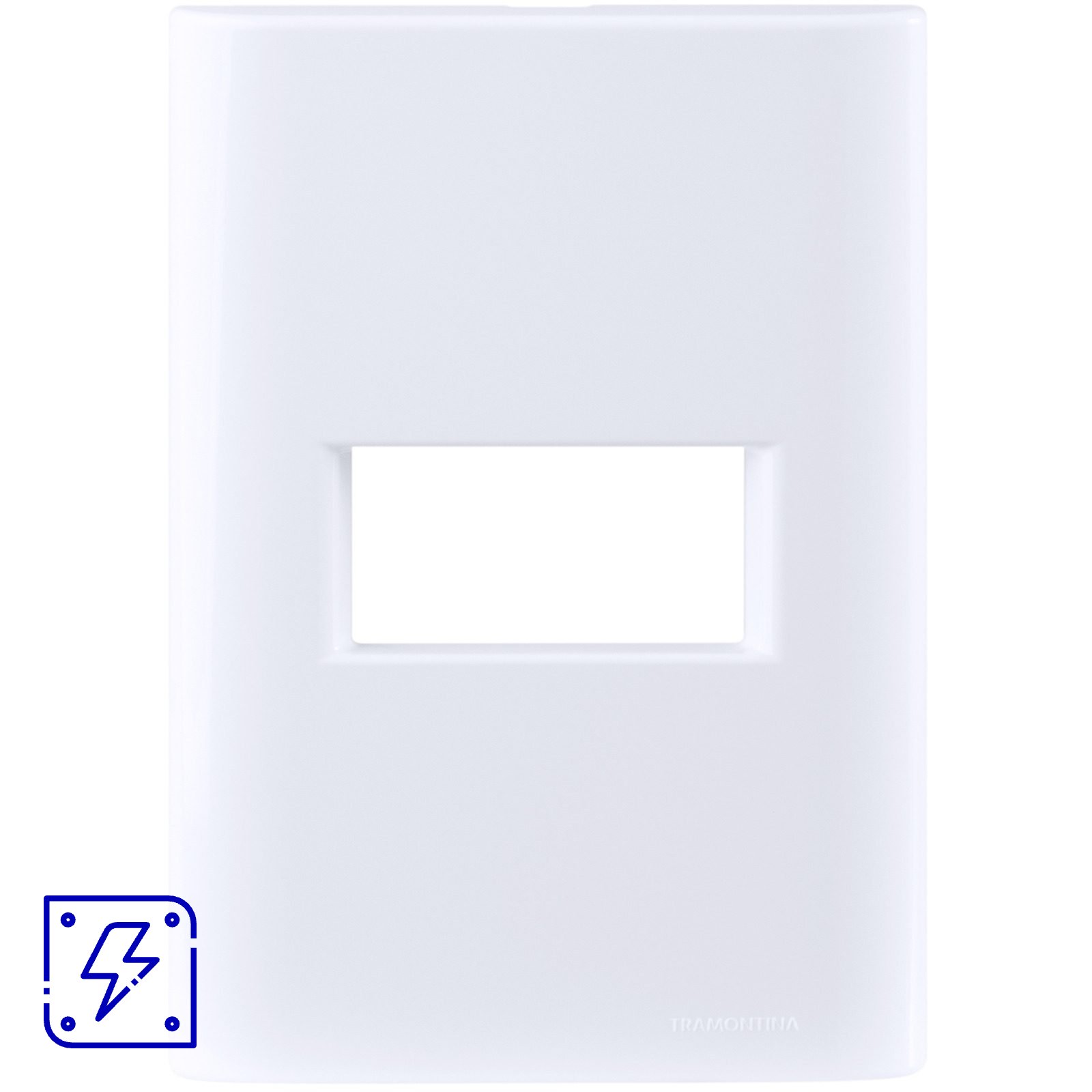 Placa 4X2 1 Posto Horizontal Tramontina Giz com Suporte Branco 20 UNIDADES EMB.MINIMA