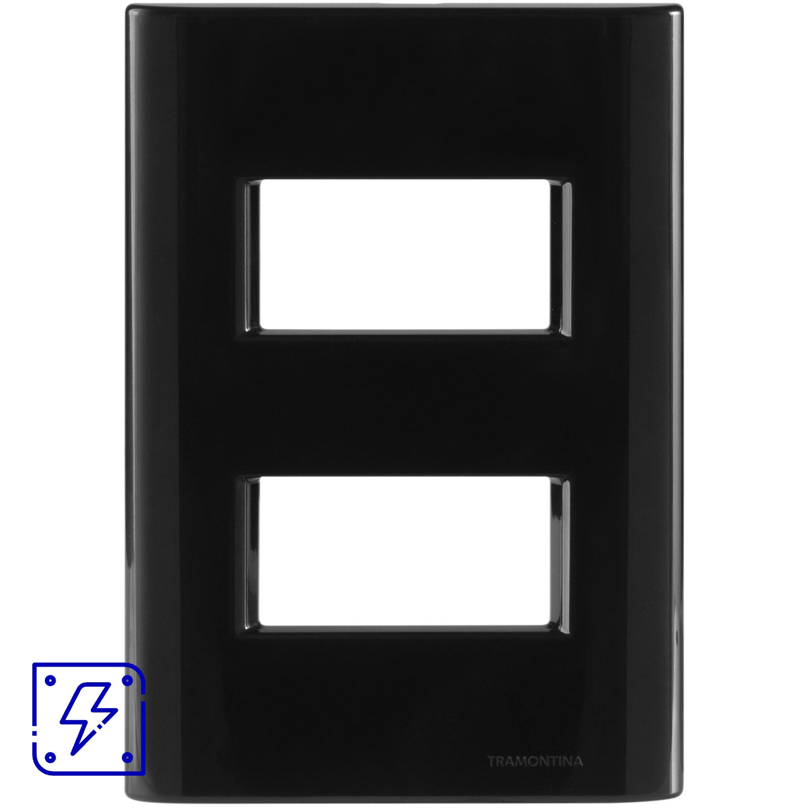Placa 2 Postos Afastados Tramontina Giz com Suporte Preto 20 UNIDADES EMB.MINIMA