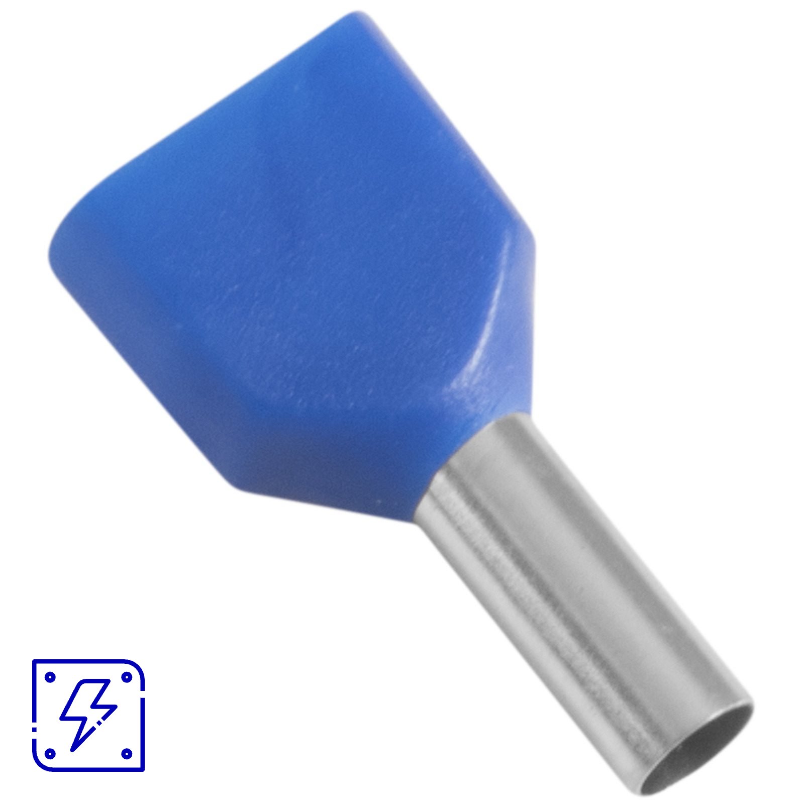 Terminais de Conexão Tubulares Duplos Tramontina em cobre estanhado e nylon 2,5 mm² x 8 Azul 50 Peças 50 UNIDADES EMB.MINIMA