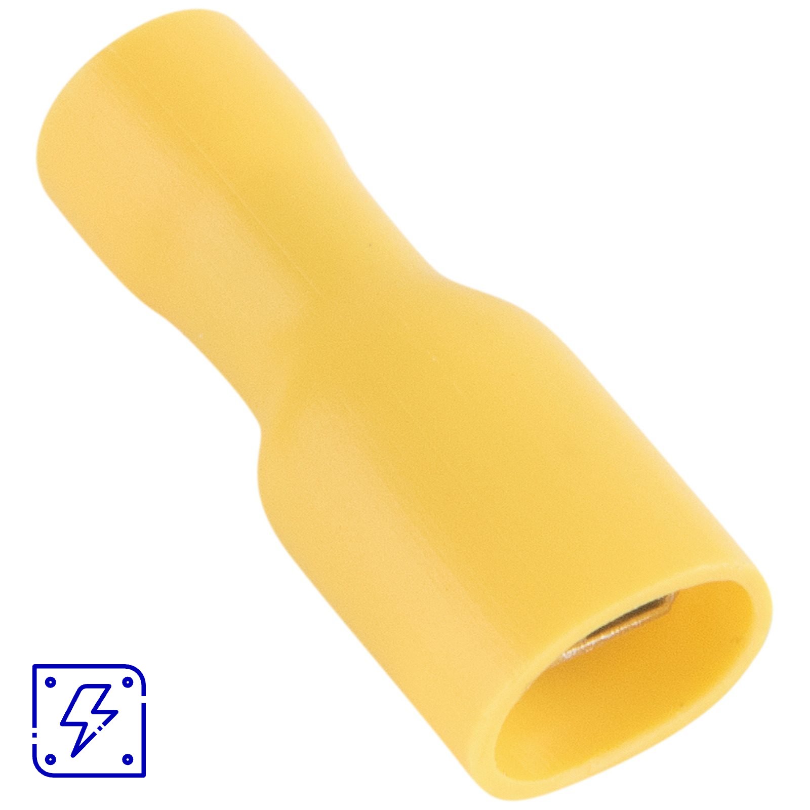 Terminais de Conexão Fast Fêmea Tramontina em cobre estanhado e nylon 6 mm² x 0,8 x 6,35 mm Amarelo 50 Peças 24 UNIDADES EMB.MINIMA