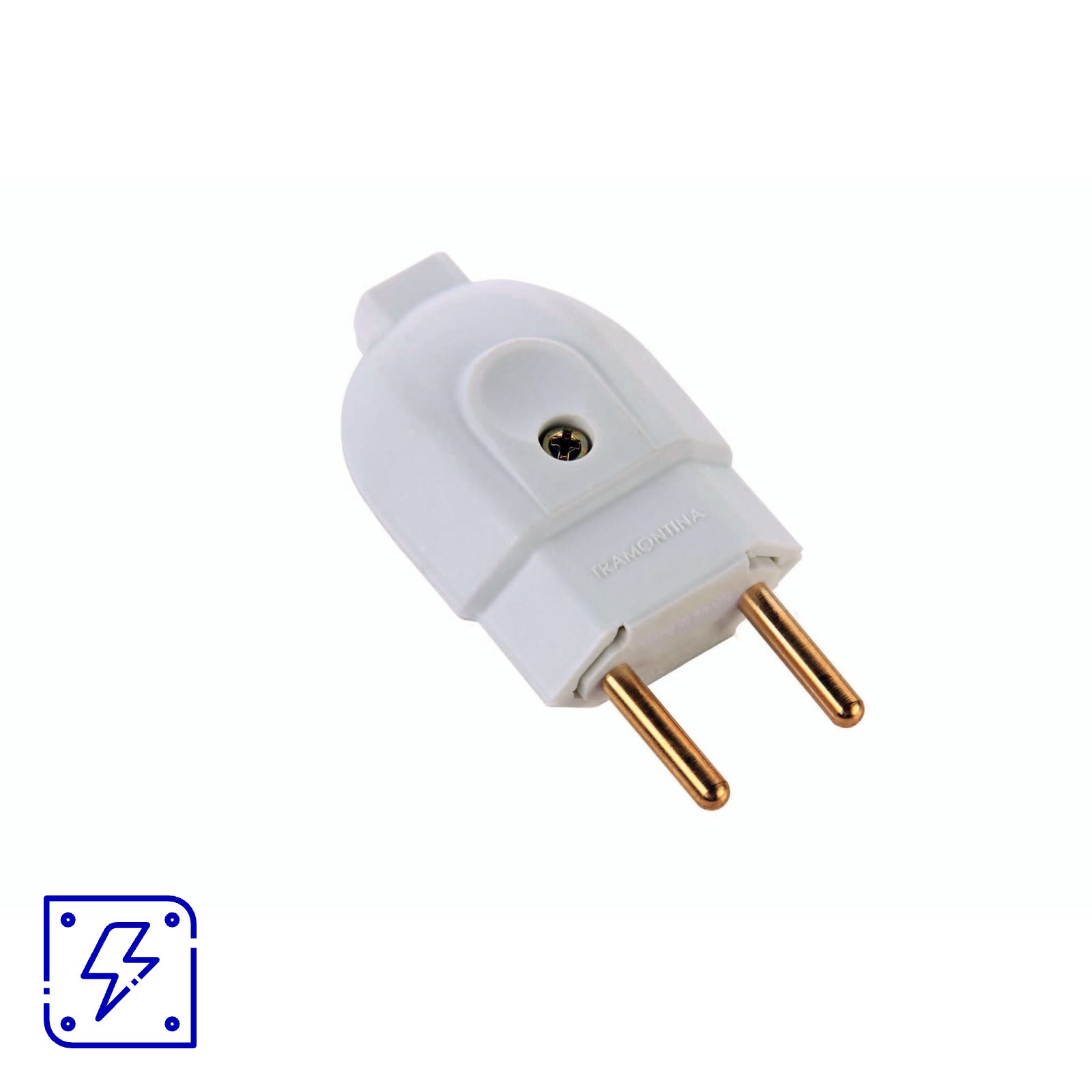 Plugue Macho 2P 20 A 250 V Tramontina Branco 50 UNIDADES EMB.MINIMA