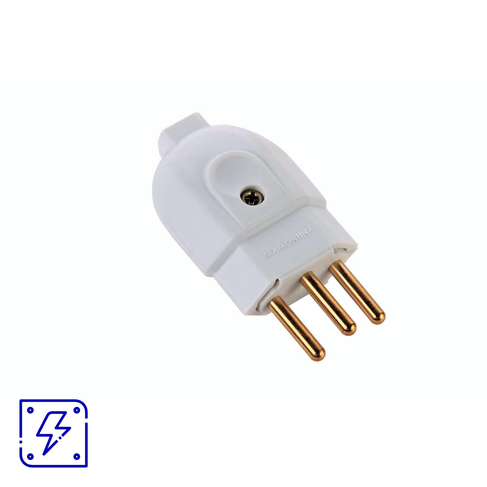 Plugue Macho 2P+T 250 V 20 A Tramontina Branco 50 UNIDADES EMB.MINIMA