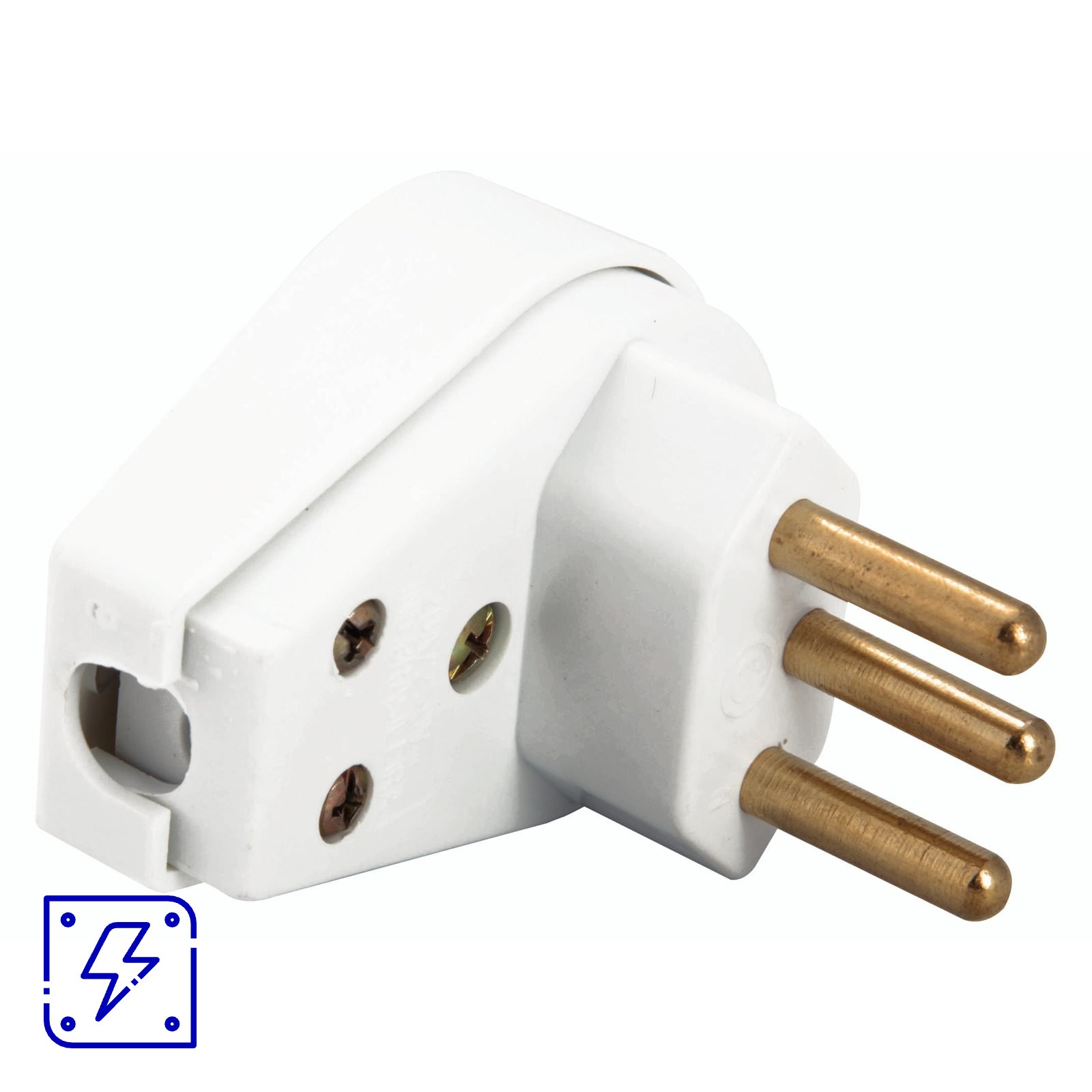 Plugue Angular 2P+T 250 V 10 A Tramontina Branco 30 UNIDADES EMB.MINIMA