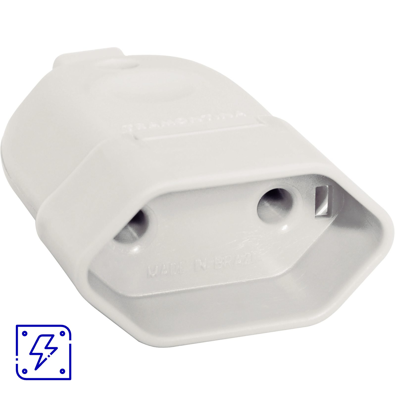 Plugue Fêmea 2P 250 V 10 A Tramontina Branco 100 UNIDADES EMB.MINIMA