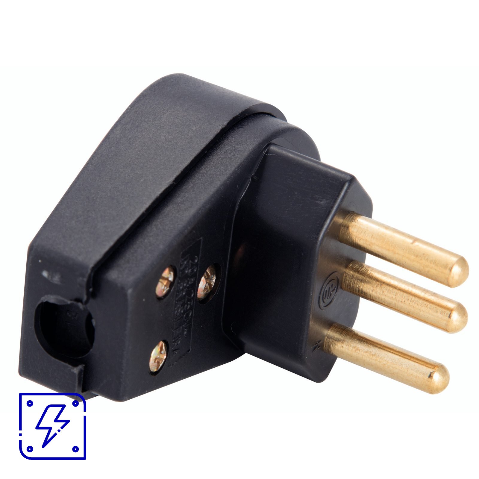 Plugue Angular 2P+T 20 A 250 V Tramontina Preto 50 UNIDADES EMB.MINIMA