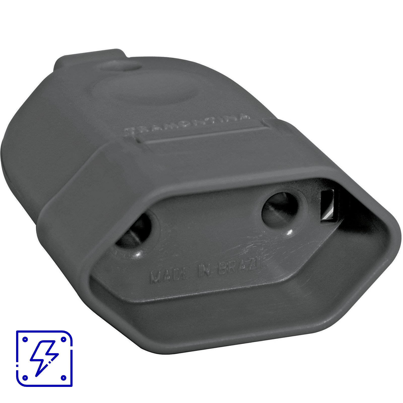 Plugue Fêmea 2P 250 V 10 A Tramontina Preto 100 UNIDADES EMB.MINIMA