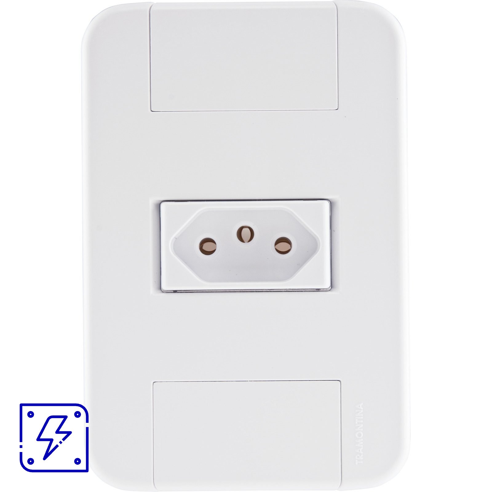 Conjunto 4x2 com 1 Tomada 2P+T 20 A 250 V Tramontina Tablet Branco 10 UNIDADES EMB.MINIMA