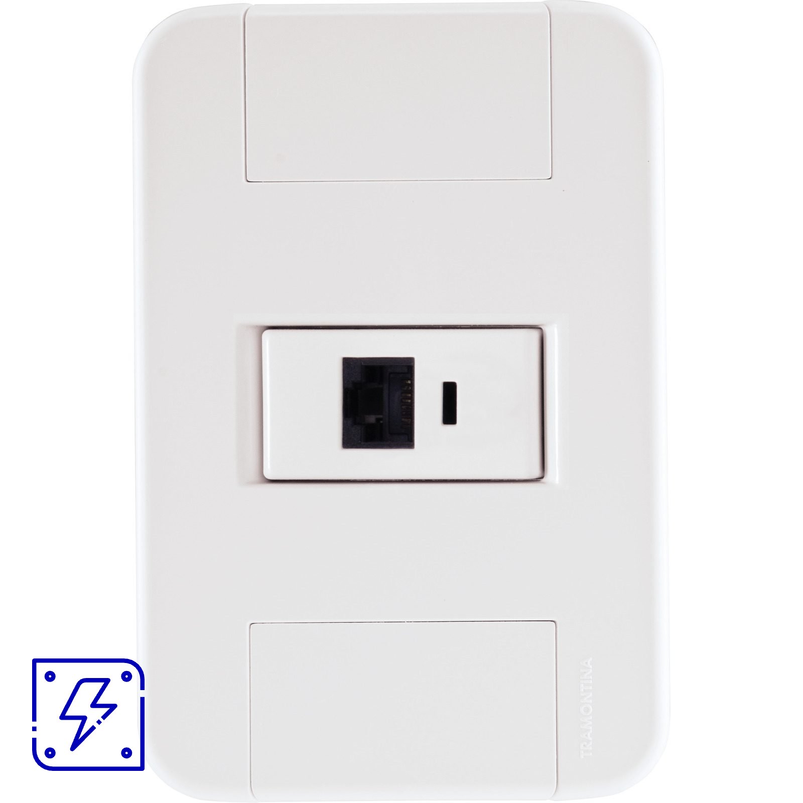 Conjunto 4x2 com 1 Tomada Telefone RJ11 Tramontina Tablet Branco 10 UNIDADES EMB.MINIMA