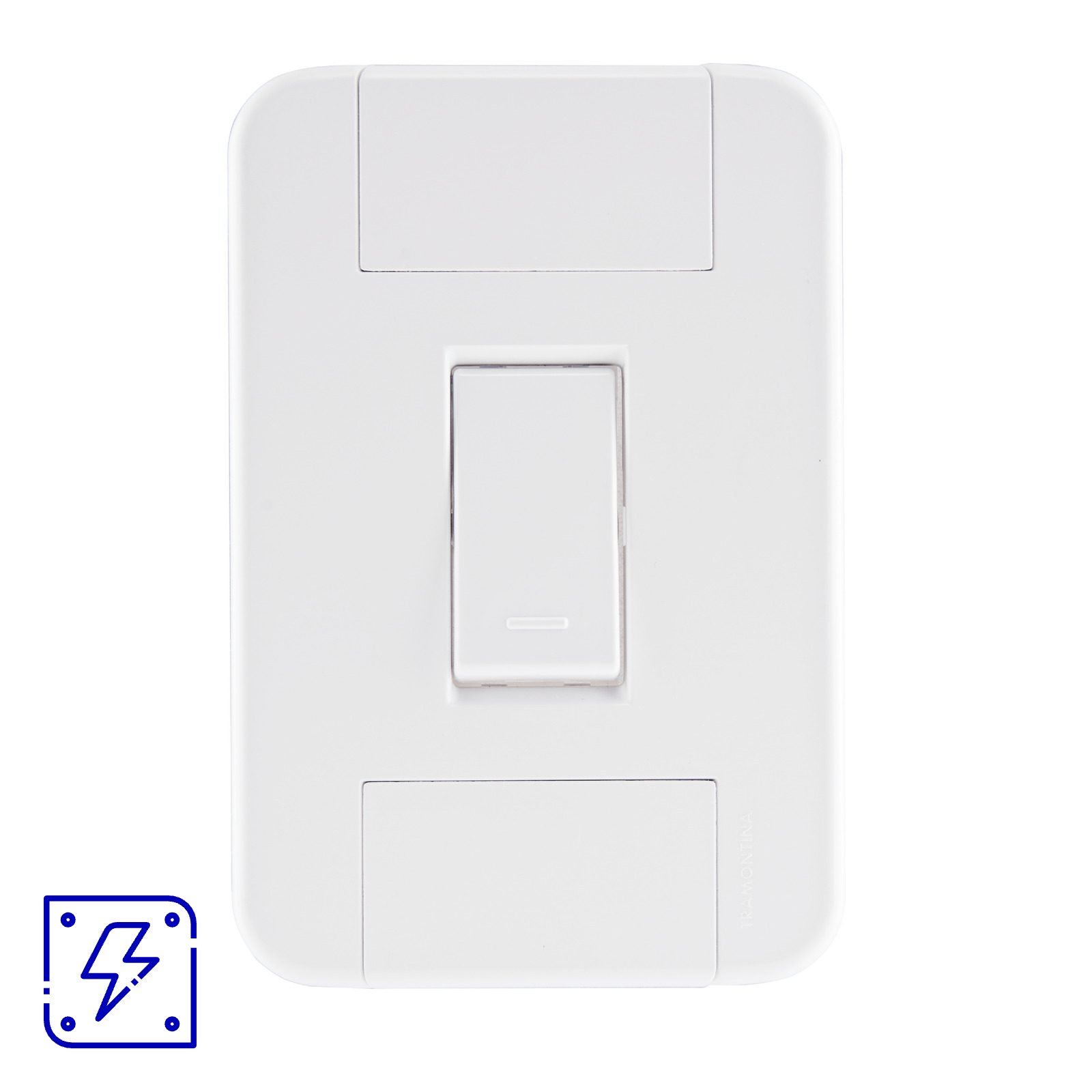 Conjunto 4x2 com 1 Interruptor Simples 10 A 250 V Tramontina Tablet Branco 12 unidades 120 UNIDADES EMB.MINIMA