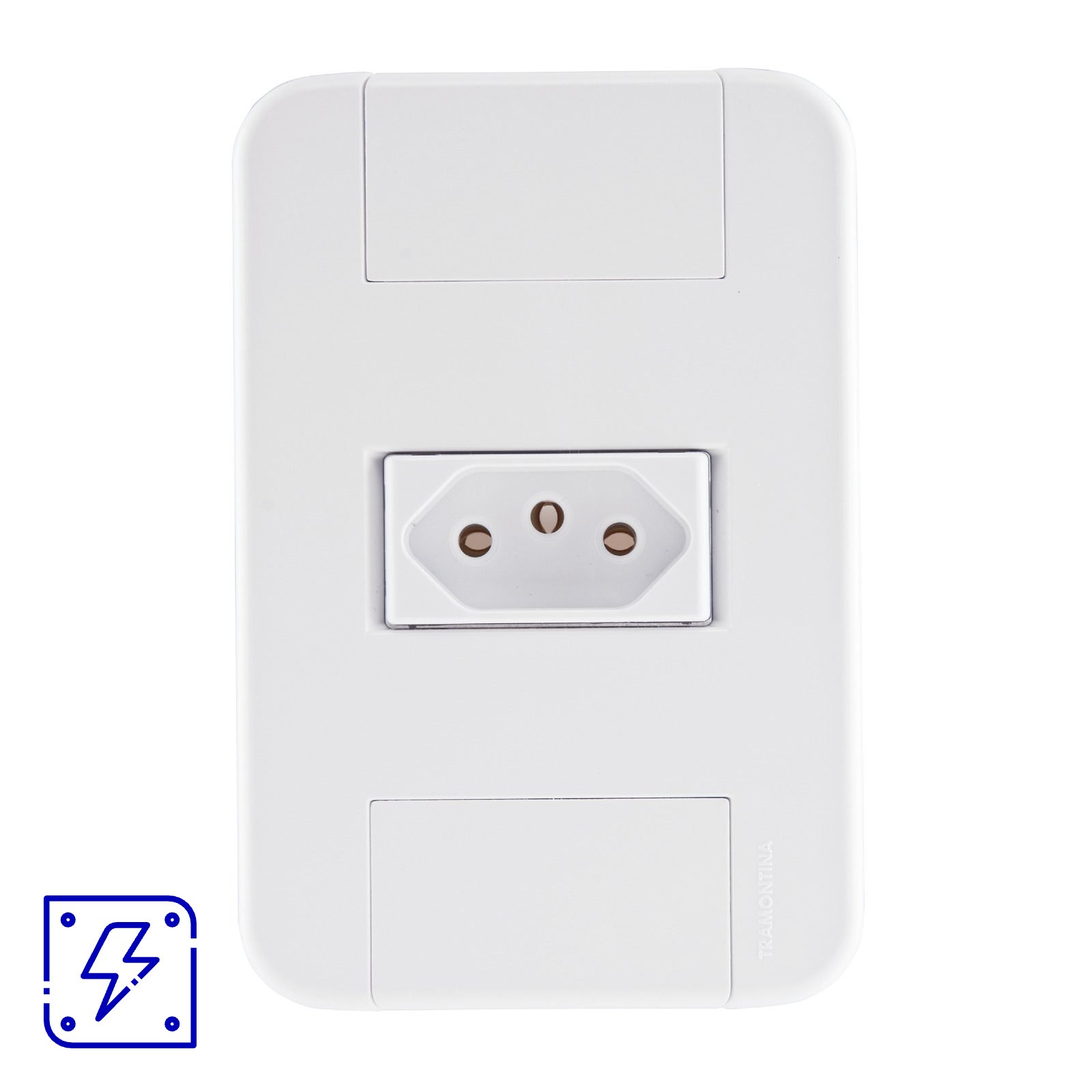 Conjunto 4x2 com 1 Tomada 2P+T 20 A 250 V Tramontina Tablet Branco 120 unidades 120 UNIDADES EMB.MINIMA