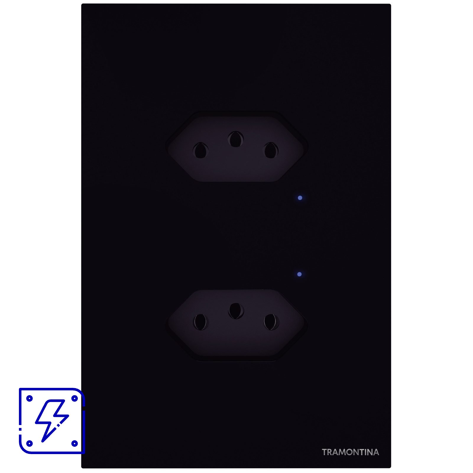 Tomada Touch Onne Smart Tramontina Preto com 2 Tomadas 2P+T 10 A 250 V 1 UNIDADES EMB.MINIMA