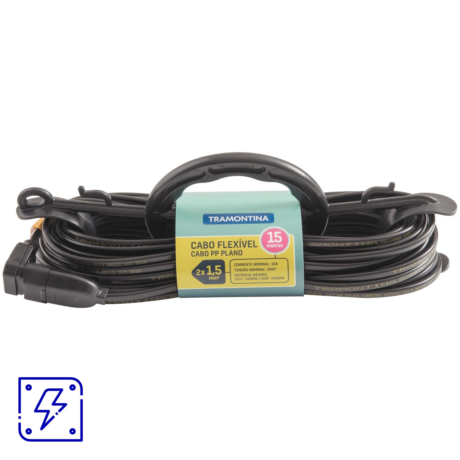 Extensão Cabide 1,5 mm² 10 A Tramontina 15 m 6 UNIDADES EMB.MINIMA