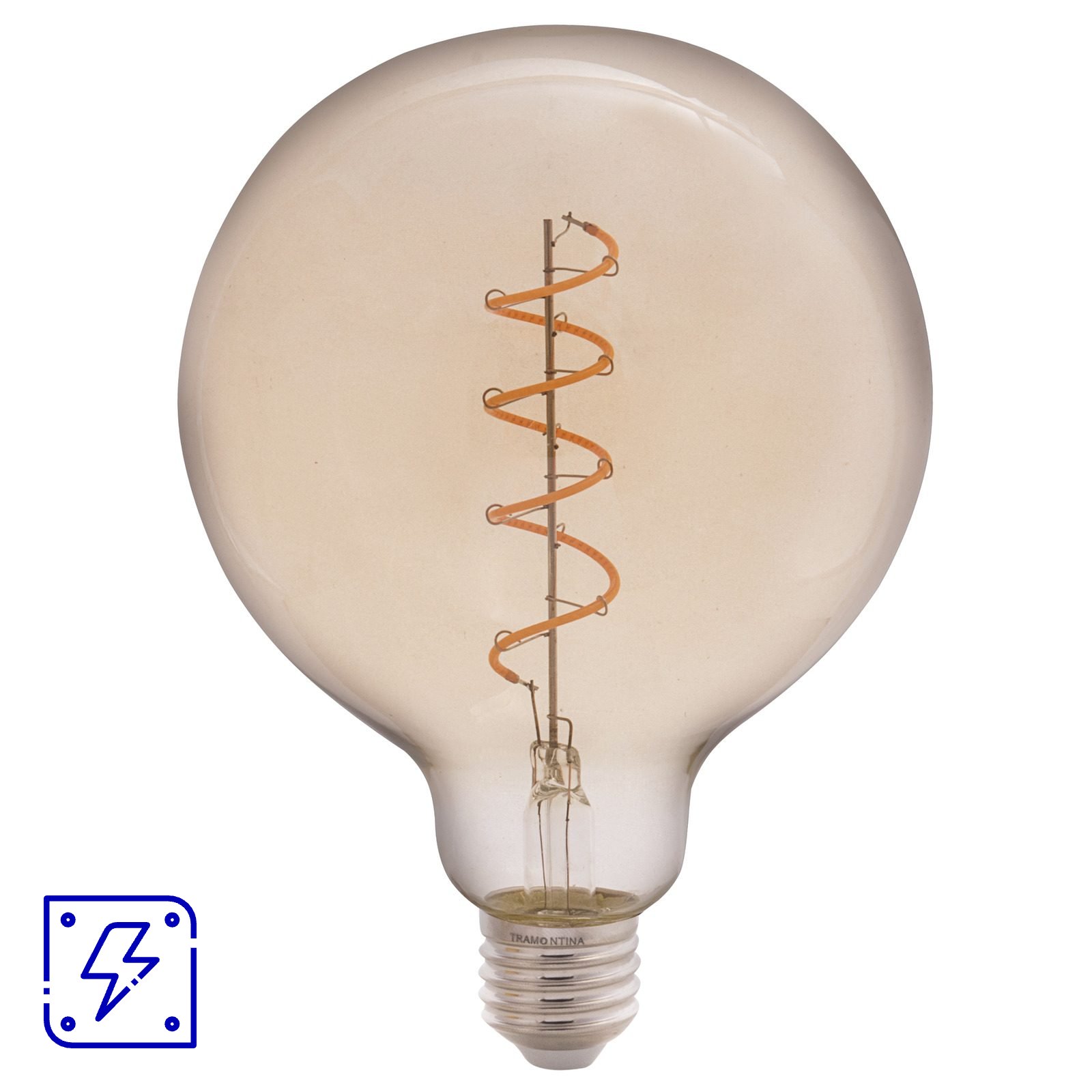 Lâmpada LED de Filamento Espiral Tramontina G125 4 W 2200 K Luz Amarela Âmbar 20 UNIDADES EMB.MINIMA