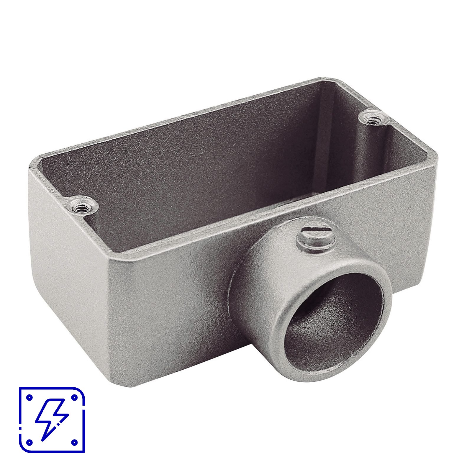 Condulete fixo 1.1/4" tipo "B" - com tampa, rosca BSP e com pintura eletrostática a pó. 12 UN. EMB.MINIMA