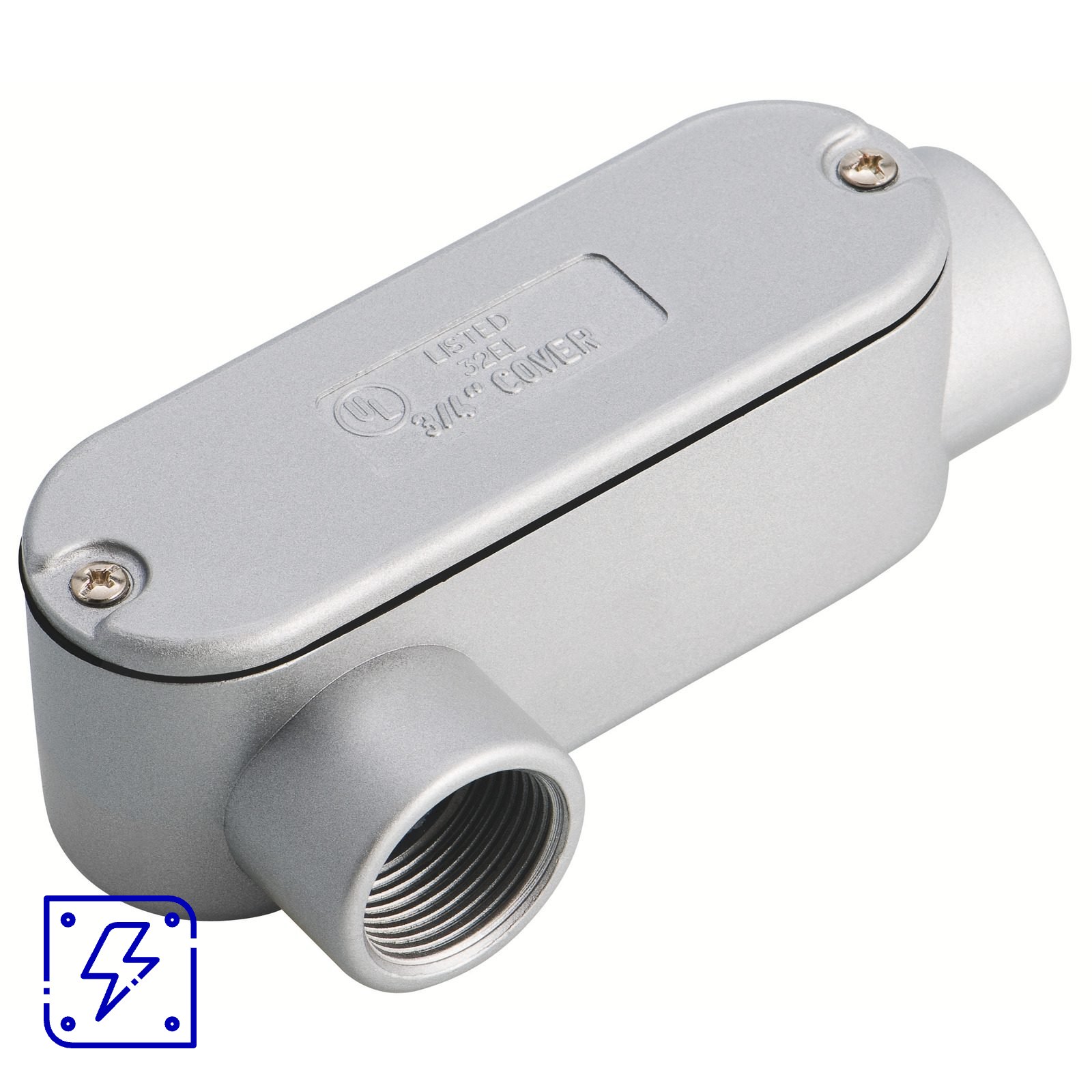 Condulete Fixo Ovalado 3/4" Tipo LR Tramontina com Tampa com Rosca e com Pintura Eletrostática a Pó 12 UN. EMB.MINIMA