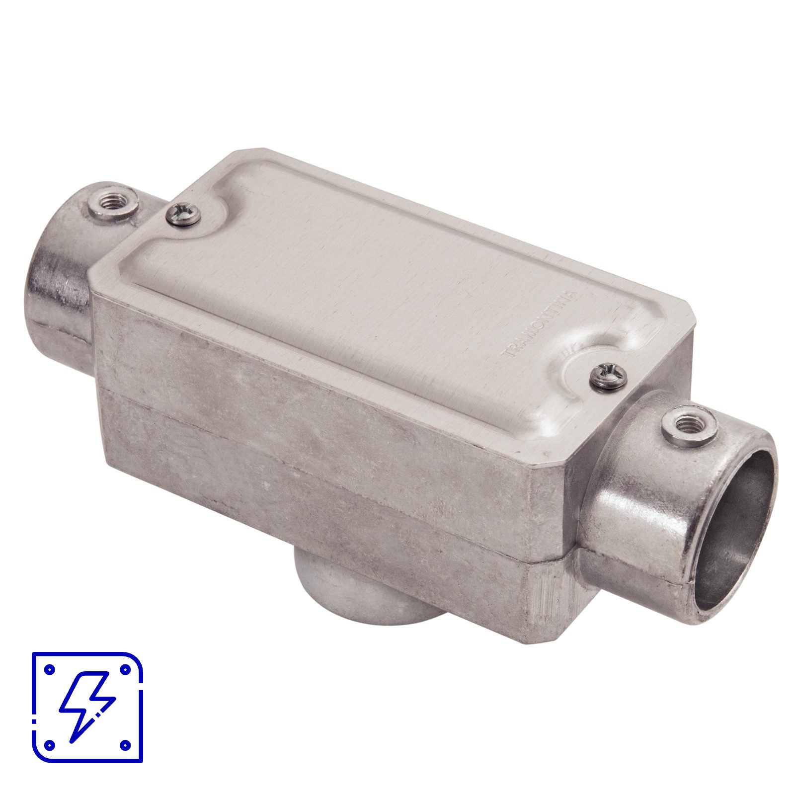 Condulete fixo 1/2" tipo "TB" - com tampa / sem rosca / sem pintura 12 UN. EMB.MINIMA