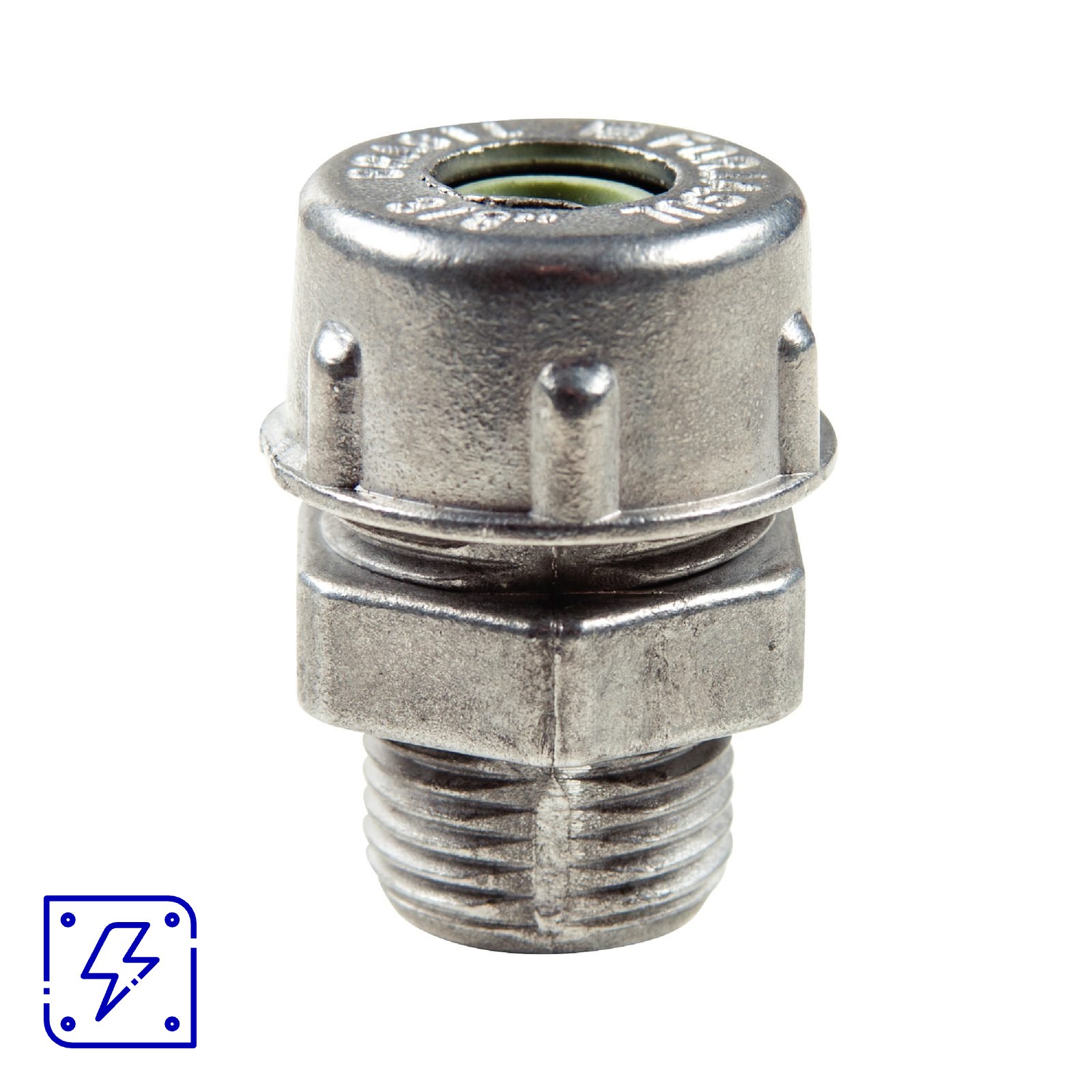 Conector prensa-cabo 1/2" em alumínio - bucha na cor cinza 50 UNIDADES EMB.MINIMA