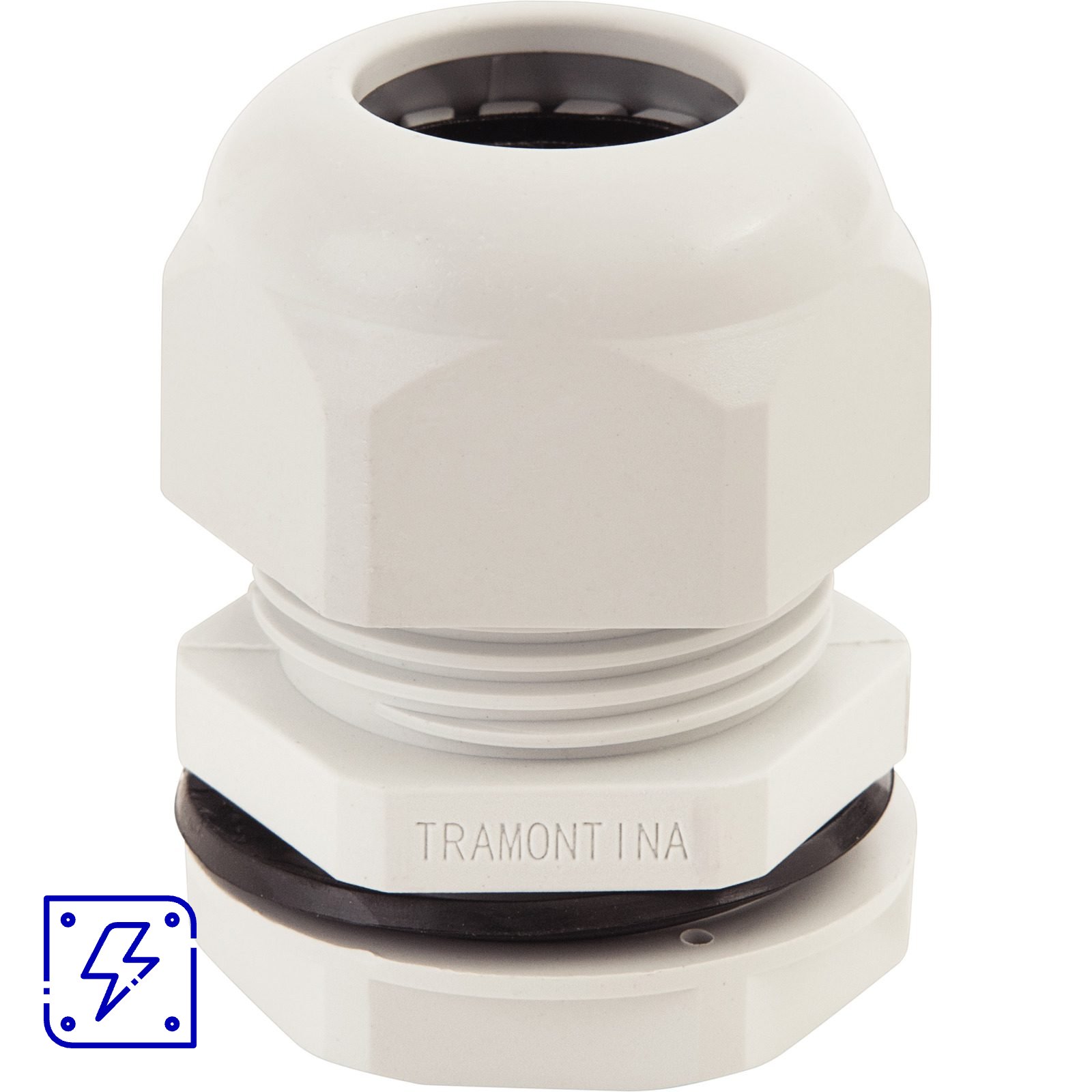 Conector prensa-cabo 1.1/4 polegada Tramontina em termoplástico cinza com bucha 25 UNIDADES EMB.MINIMA