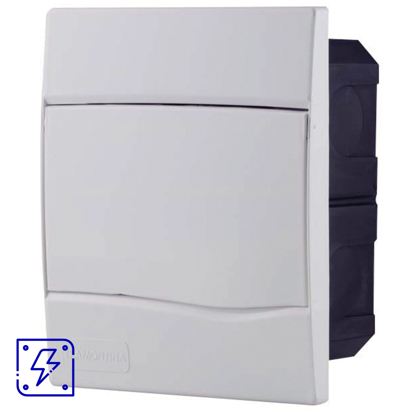 Quadro de Distribuição de Embutir 5 DIN ou 3 NEMA Tramontina com Porta Branca 1 UN. EMB.MINIMA
