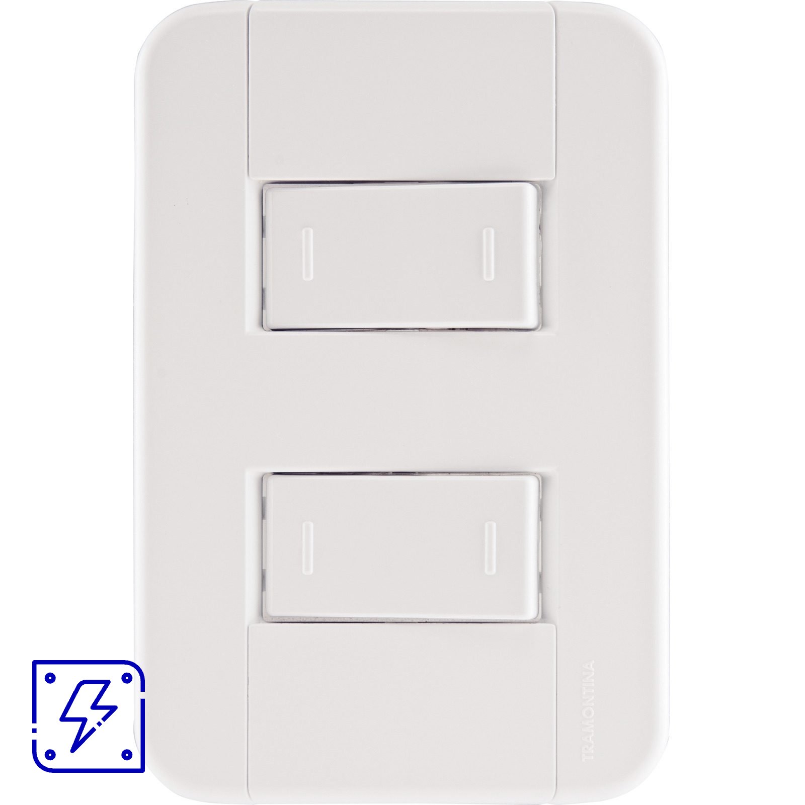 Conjunto 4x2 com 2 Interruptores Paralelos 10 A 250 V Tramontina Tablet Branco 10 UNIDADES EMB.MINIMA