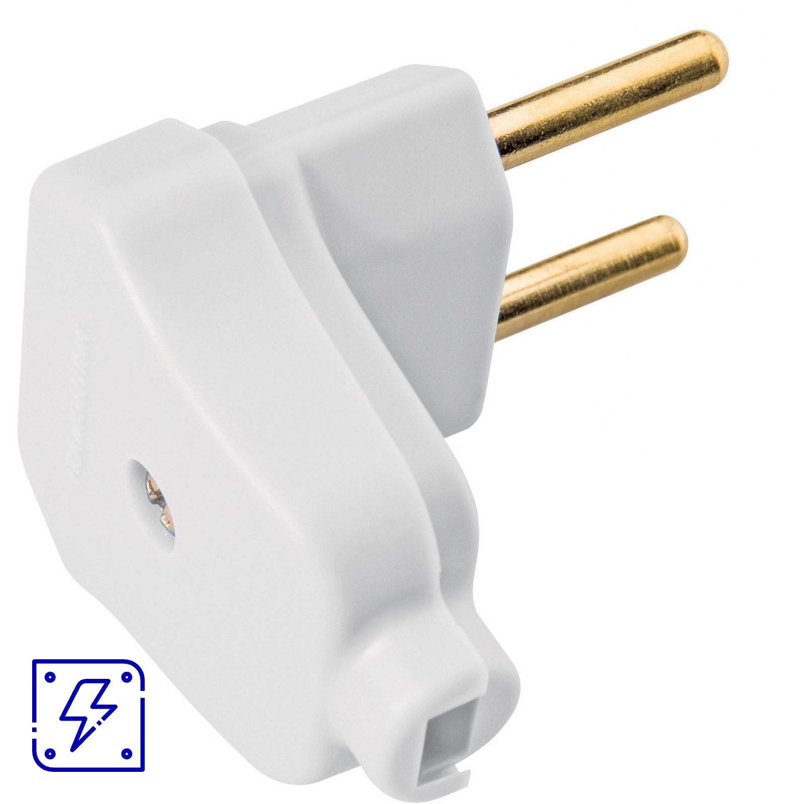 Plugue Angular 2P 10 A 250 V Tramontina Branco 100 UN. EMB.MINIMA